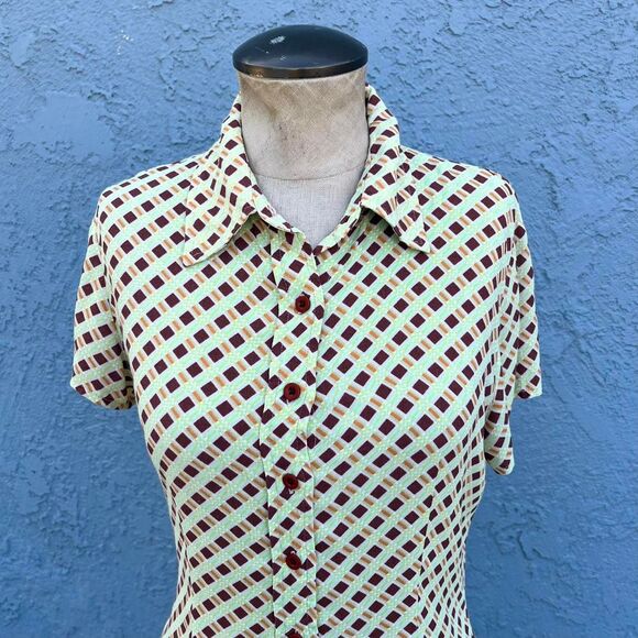 90s top 70s style Grunge Womens Small Blouse - Picture 1 of 7